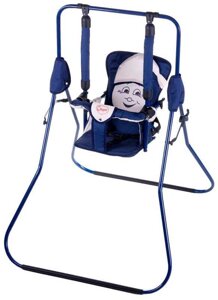 Гра Гойдалка підлогова "Алінка" 4815 (1) синій каркас, темно-синя матерія, бежевий гномик