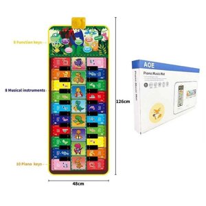 Килимок музичний 638-12 (24/2) 49 х 3 х 125 см, на батарейках, музичні інструменти, ноти, запис, режим пам'яті, музика,