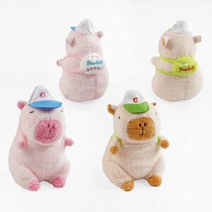 М’яка іграшка M 17986 (120) "Капібара з рюкзаком та кепкою", висота 33 см