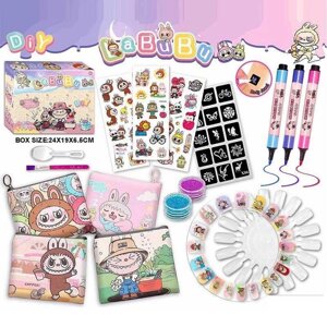 Набір прикрас L 5341 (120/2) герой, блискітки, накладні нігті, наліпки, косметичка, пензлик, фломастери, в коробці,