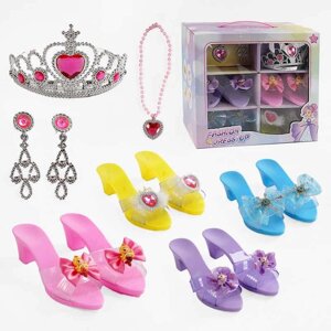 Набір прикрас JY 1210 (24/2) взуття з декором, корона, підвіска, кулон, сережки, в коробці