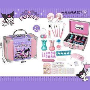 Набір косметики 768-76 C (60/2) лампа, тіні, блискітки, помада, аксесуари для манікюру, пензлики для макіяжу, у валізі