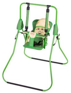 Гра Гойдалка підлогова "Алінка" 4839 (1) зелений каркас, зелена матерія, жовтий гномик