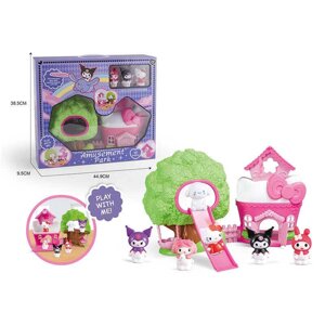 Набір героїв KLM 115 (18/2) герої, фігурки, дерево, будинок, гірка, аксесуари, двері та вікна відчиняються, пальчиковий