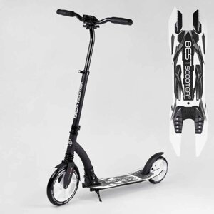 Самокат двоколісний Best Scooter 75343 (4) колеса PU - переднє 23 см, заднє - 20 см, 1 амортизатор, широкий руль, зажим
