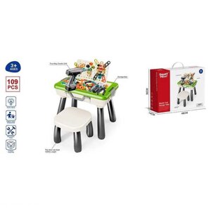 Ігровий столик з мозаїкою SY 007 (8) 112 деталей, стіл 50х33х39.5 см, стільчик, електричний шуруповерт, викрутка,