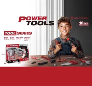 Набір інструментів T 2007 (24) дриль, механічний принцип роботи, ключ, пила, викрутка, аксесуари, в коробці