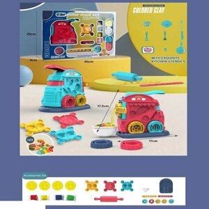 Тісто для ліплення 978-158 (24) 2 види, 4 кольори, екструдер, форми, наліпки, начиння, в коробці