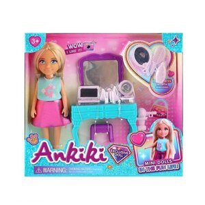 Лялька з аксесуарами 606002 (72) висота ляльки - 13 см, туалетний столик, стілець, дзеркало, аксесуари для волосся, в