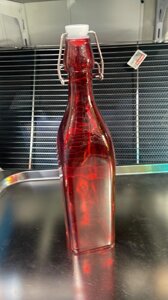Пляшка скляна для напоїв з бугельною пробкою Веселка V 1 л ( шт )