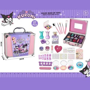 Набір косметики 768-73 C (48/2) тіні, лаки, аксесуари для манікюру, пензлики, блискітки, помада, наліпки, накладні