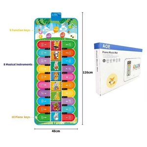Килимок музичний 638-13 (24/2) 49 х 3 х 125 см, на батарейках, музичні інструменти, ноти, запис, режим пам'яті, музика,