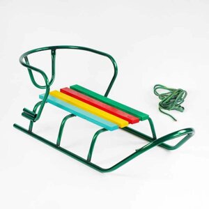 Гра Санки "ЛЮКС КЛАСИК"-БЕЗ РУЧКИ круглі полози (1) колір зелений, спинка