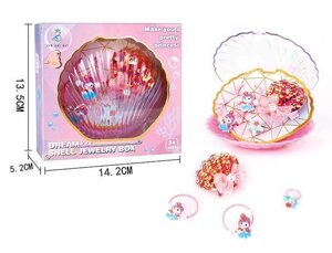 Набір прикрас А 108-4 (240/2) 2 резинки для волосся, каблучка, заколка, прозорий бокс, в коробці