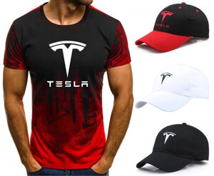 Бейсболка Tesla з футболкою XL