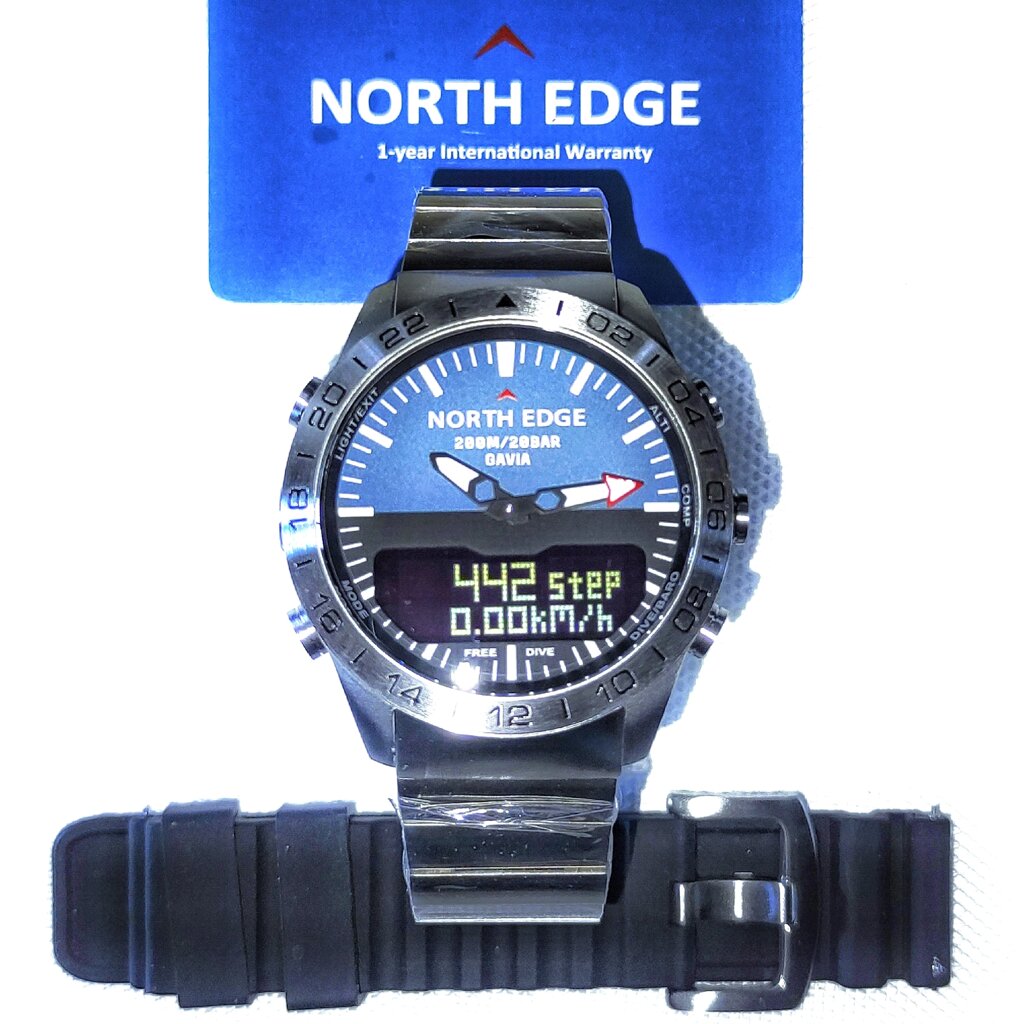 Годинник North Edge GAVIA 2 (Оригінал) для дайвінгу, водонепроникний до 200 м, металевий браслет від компанії Магазин Calipso dive shop - фото 1