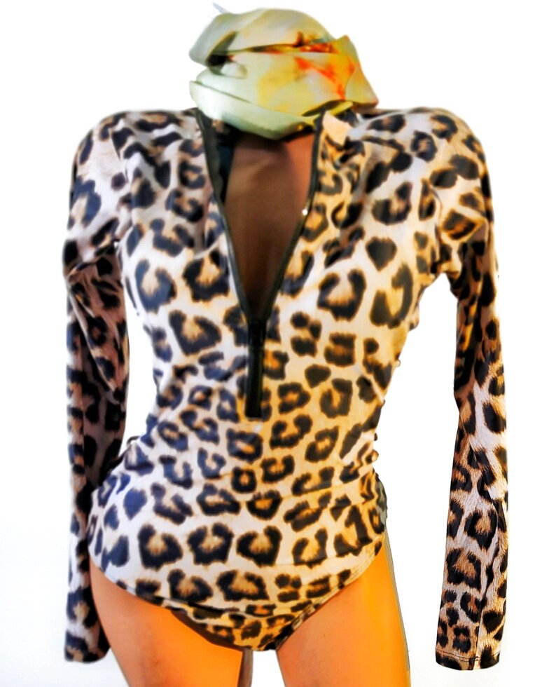Купальник Rashguard з довгим рукавом забарвлення леопард від компанії Магазин Calipso dive shop - фото 1