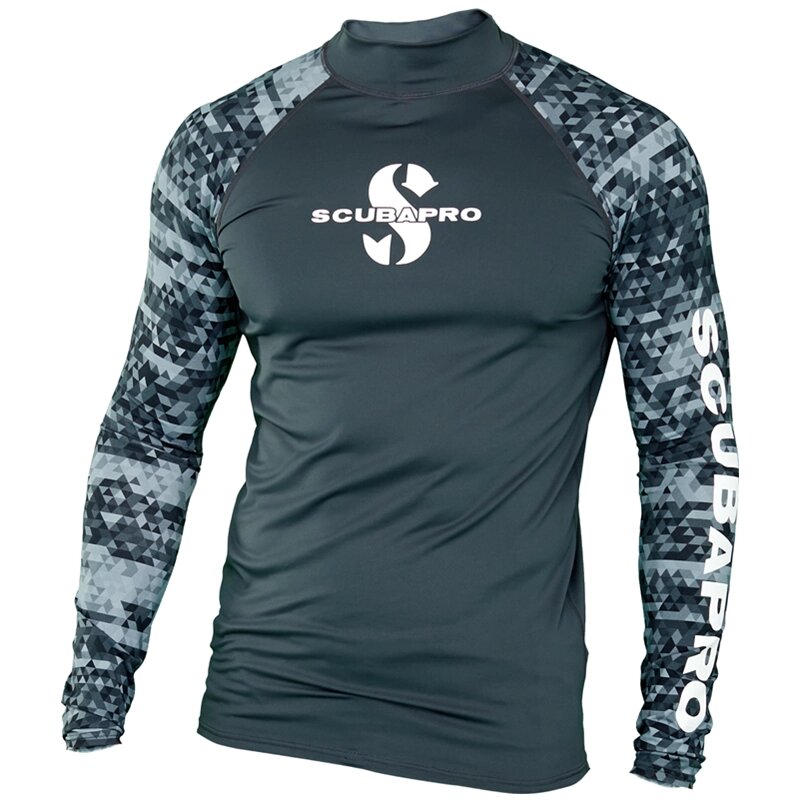 Лайкровой футболка чоловіча Scubapro Rash Guards з довгим рукавом сталева M від компанії Магазин Calipso dive shop - фото 1