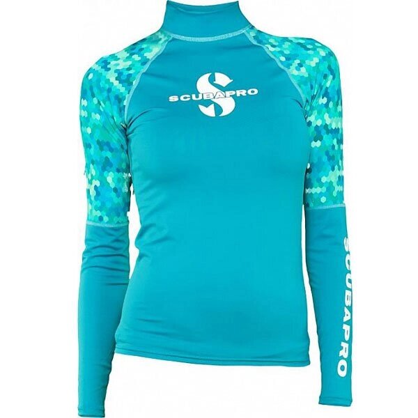 Нова лайкровой футболка жіноча Scubapro Rash Guards Caribbean бірюзова від компанії Магазин Calipso dive shop - фото 1