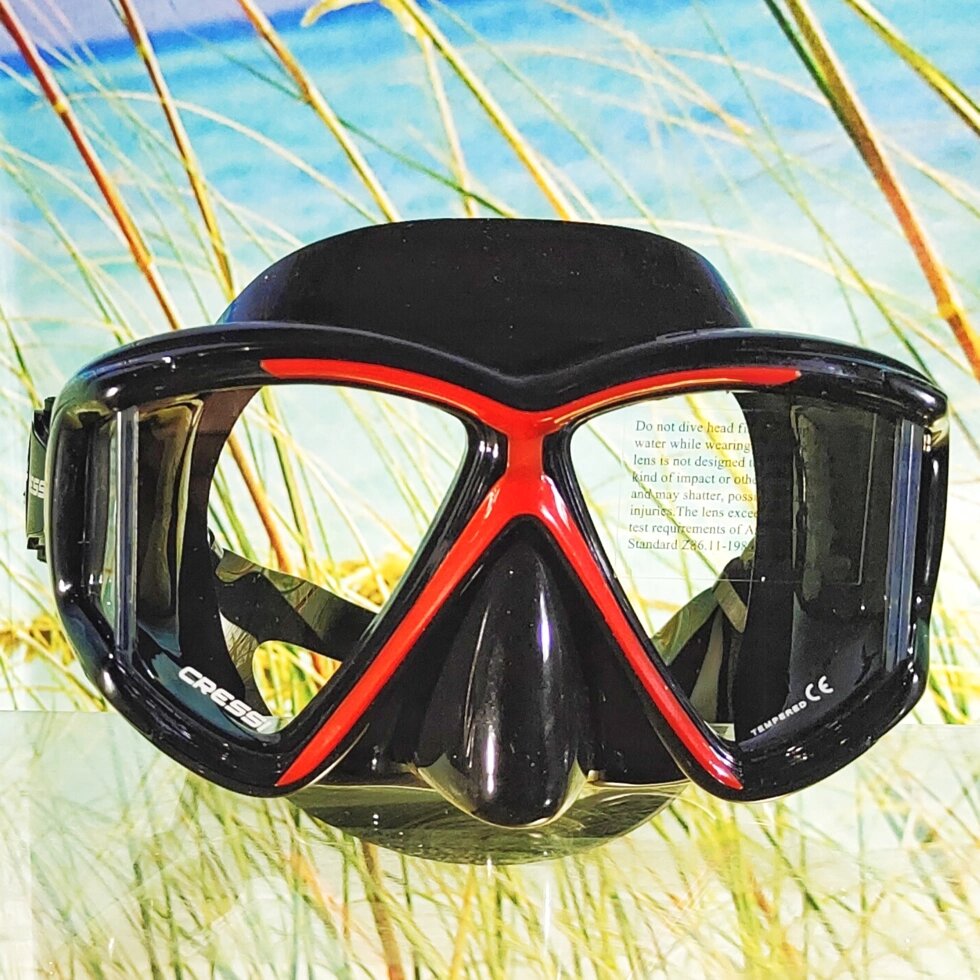 Маска Cressi Panoramic чотирьох скляна чорно-бордова від компанії Магазин Calipso dive shop - фото 1