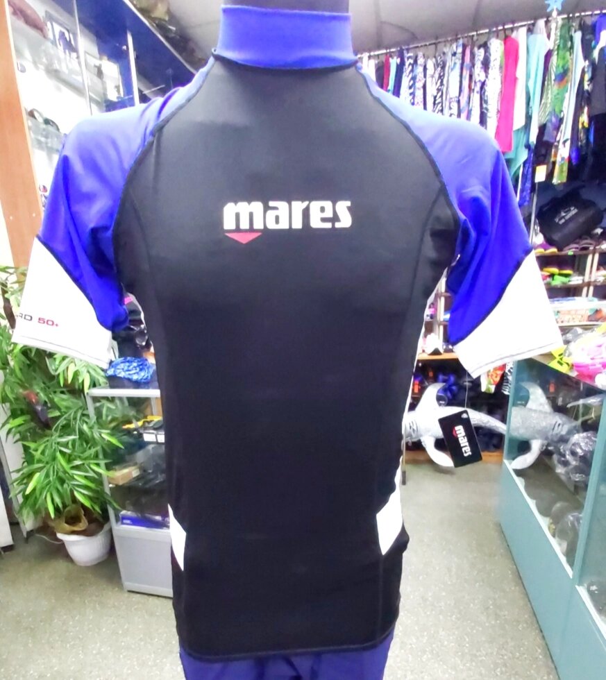 Мужня футболка для водних видів спорту Mares Rash Guard (Trilastic) з коротким рукавом S від компанії Магазин Calipso dive shop - фото 1