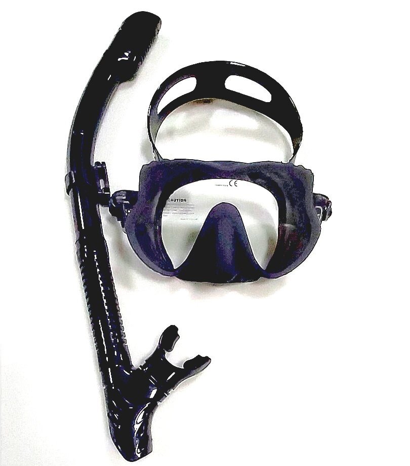 Набір для плавання: маска Devil Pro mate black + трубка суха від компанії Магазин Calipso dive shop - фото 1