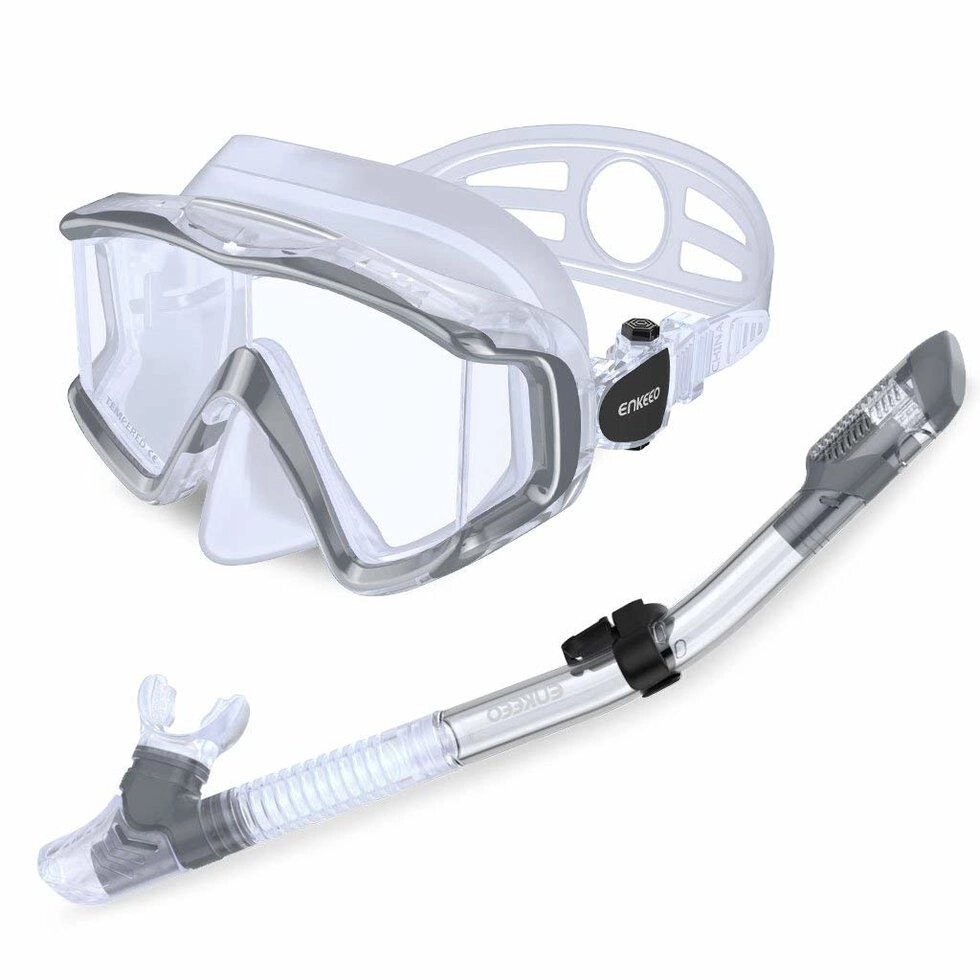 Набір для плавання: маска прозора 3-х скляна + трубка суха + чохол від компанії Магазин Calipso dive shop - фото 1