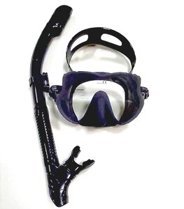 Набір для плавання: маска Devil Pro mate black + трубка суха