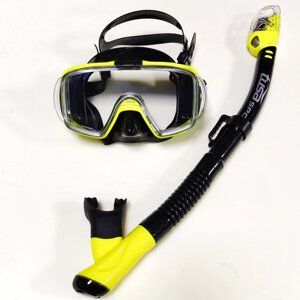 Набор для плавания TUSA (Япония) маска M-31 + сухая трубка, черно - жовта