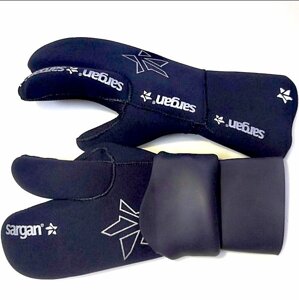Рукавиці, рукавички для підводного полювання 5,5 мм Sargan black трипалі Мрія піаніста