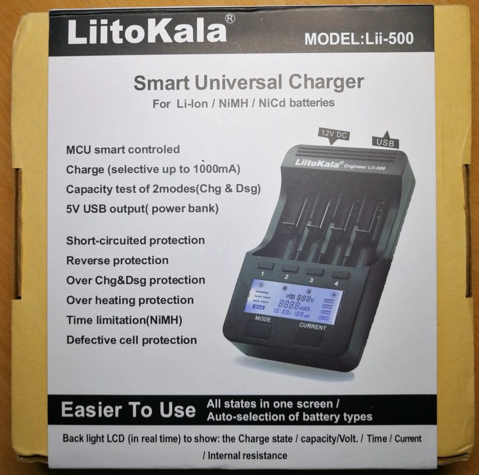 Зарядний пристрій з екраном Liito. Kala lii-500 + автозарядка від прикурювача + 1 $ - інтернет магазин