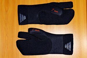 Рукавиці, рукавички для підводних човнів три -фіксовані "інверно" 7 мм