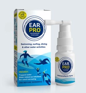 Спрей вушної EarPro для плавців, серфінгістів і дайверів.