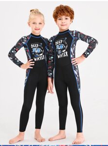 Дитячий лайкровой костюм з УФ-захистом довгими рукавами для плавання