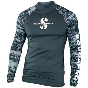 Лайкровой футболка чоловіча Scubapro Rash Guards з довгим рукавом сталева