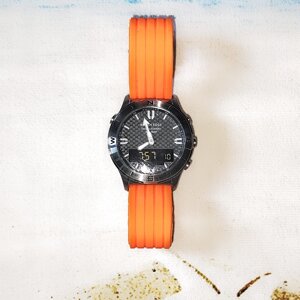 Ремінець силіконовий з металевою пряжкою для годинників NORTH EDGE та інші 24 мм помаранчевий