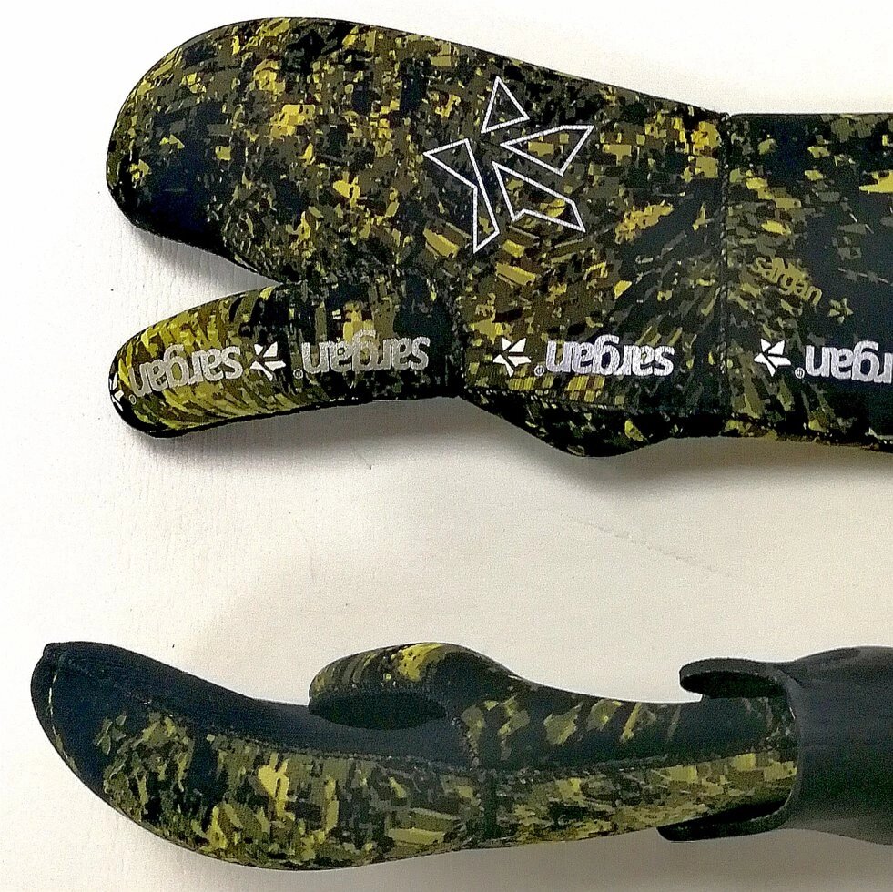 Рукавиці, рукавички Sargan Мрія піаніста Camo 7 мм для підводного полювання трипалі від компанії Магазин Calipso dive shop - фото 1