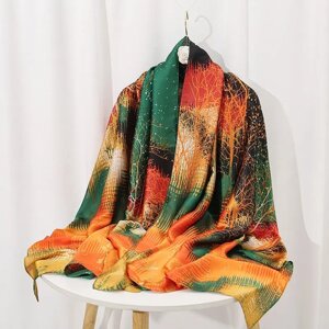 Шаль, багатофункціональний кольоровий шарф, зі штучного шовку з 3D принтом 180*86 см