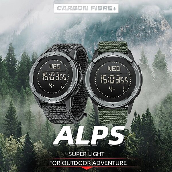 Купить Сверх легкие армейские часы NORTH EDGE ALPS с карбоновым