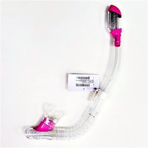 Трубка детская для плавания "сухая" с двумя клапанами Cressi Sub Dry Junior, Minidry прозрачно - розовая