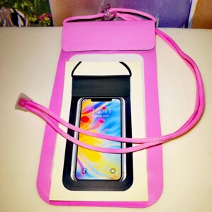 Водонепроникний чохол для мобільного телефону до 155 мм, для плавання, дайвінгу, серфінгу, водних видів рожевий