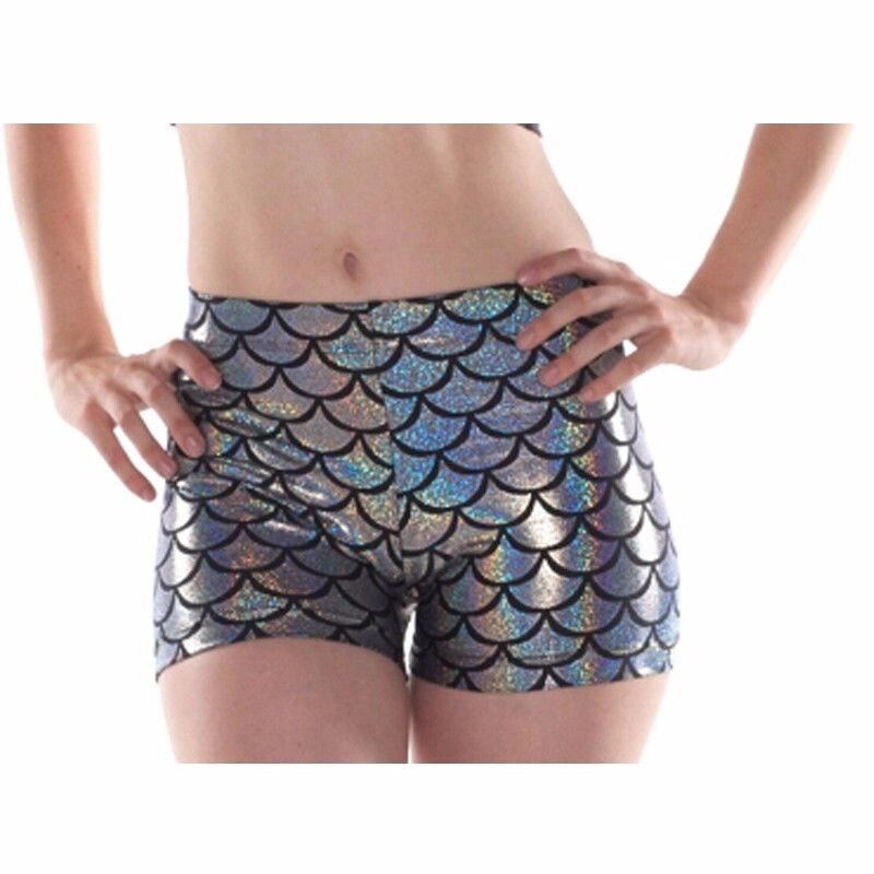Жіночі лайкрові шорти для плавання, срібло, риб'яча луска від компанії Магазин Calipso dive shop - фото 1