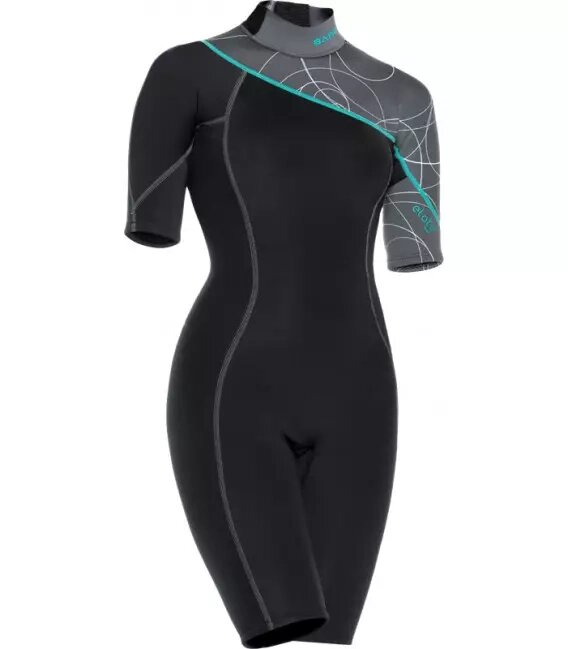 Жіночий гідрокостюм Bare Elate Shorty 2мм чорно-сірий від компанії Магазин Calipso dive shop - фото 1