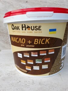 Олія лляна з твердим воском Oak house колір Тік 3л.