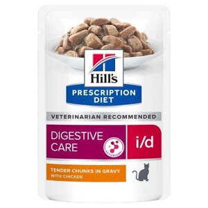 Hill's PD i/d Digestive Care Chicken Вологий корм для кішок, що сприяє підтримці здоров'я ШКТ, курка 85г