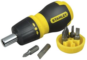 Викрутка реверсивна STANLEY "Multibit Stubby"магнітний тримач, насадки 6 (Компл .7 Шт.)