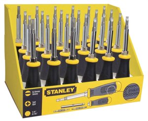 Викрутка STANLEY "6 Way"насадки двосторонні PH1/PH2 1 шт, SL4,5/SL6 1 шт. подовжувач 6x8 мм