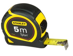 Рулетка STANLEY "Tylon"5 м х 19 мм. ергономічний корпус пластик + еластомер, Tylon покриття