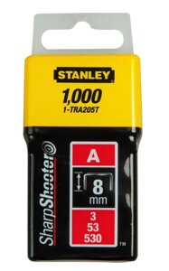 Скоба для степлера STANLEY "Light Duty" тип "А", h= 8 мм, 1000 шт.