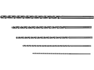 Свердла по металу довгі YATO: HSS,3, 4, 5, 6, 8 мм, l= 150- 240 мм, 5 шт. 20/80]